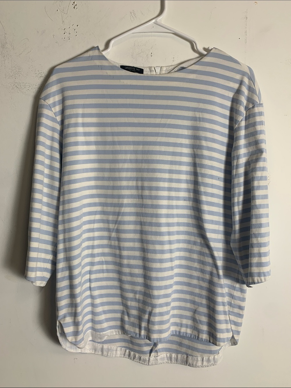 Lafayette 148 New York Light Blue & White Striped Top